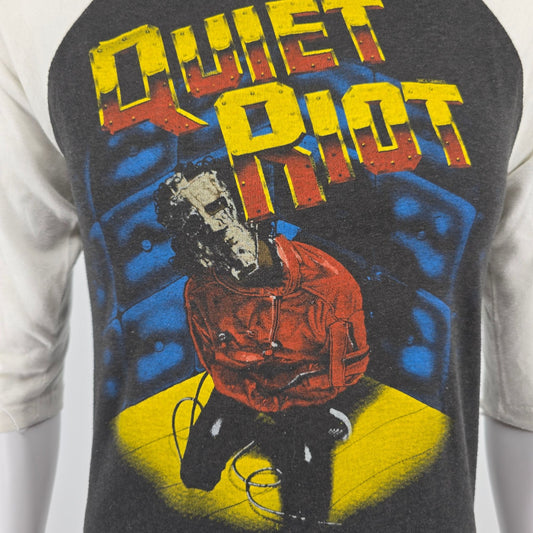 Vintage 1980s Quiet Riot Metal Health Tour Raglan Jersey Concert T-Shirt (S)