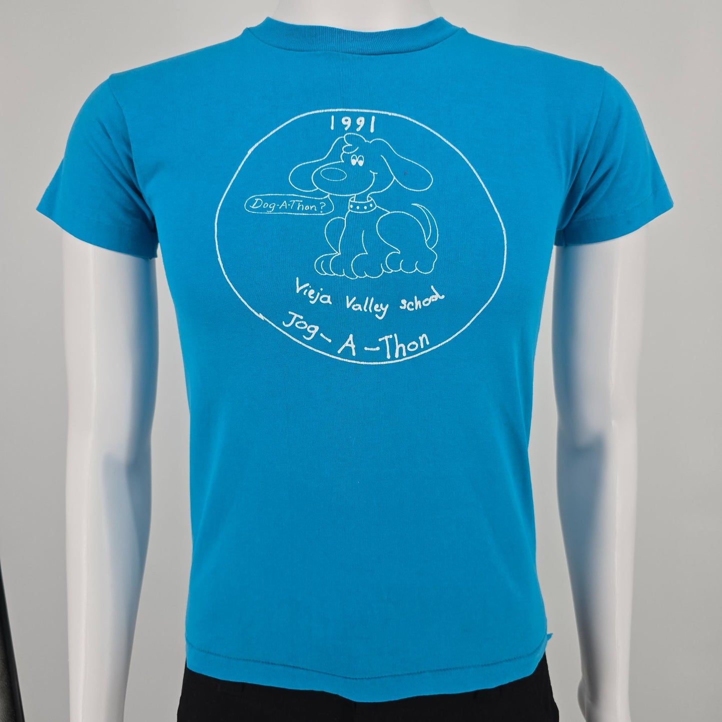 Vintage 1991 Vieja Valley School Jog-A-Thon Santa Barbara CA T-Shirt (Youth L)