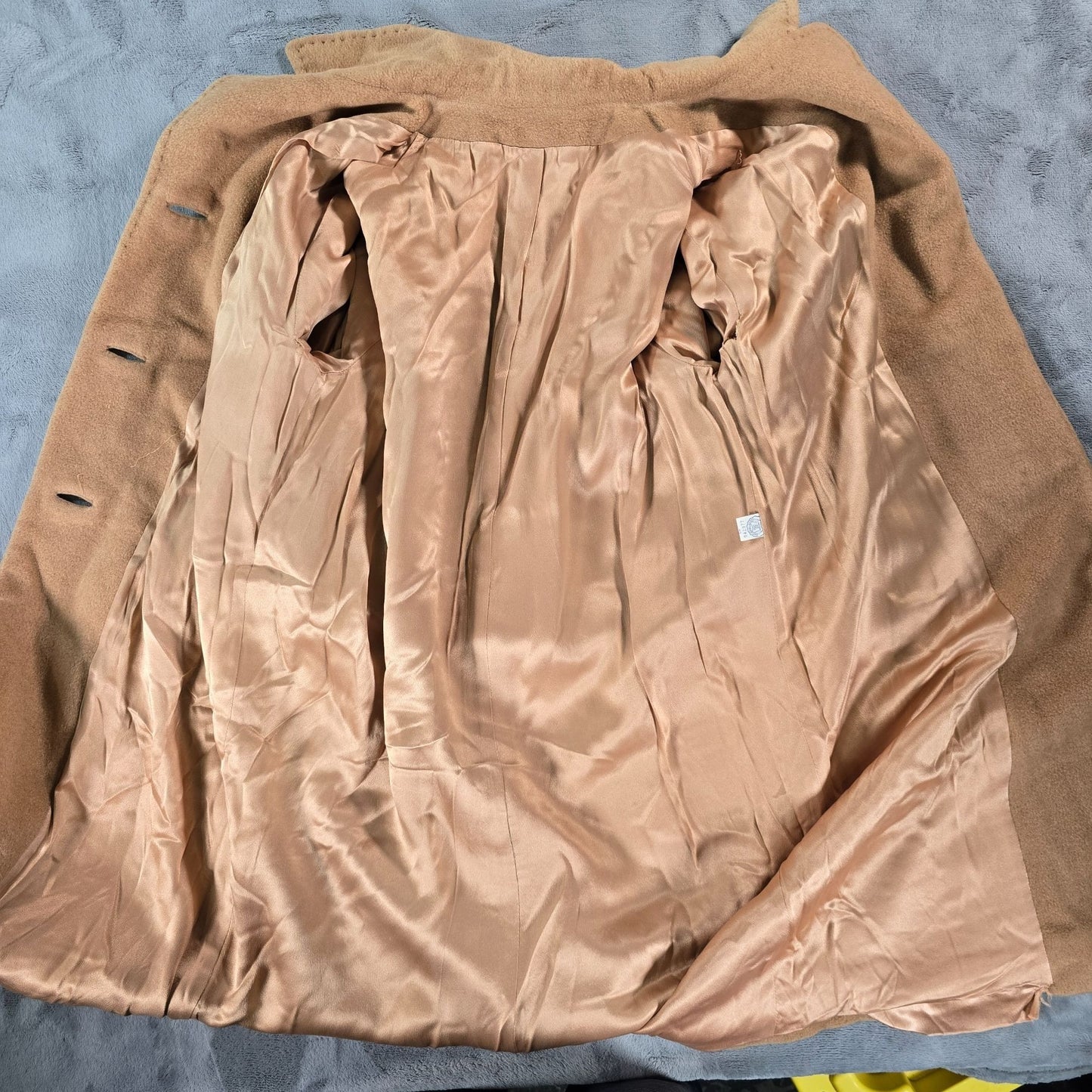 Vintage 1960s USA Union Made Tan/Camel Bouclé Wool Single-breasted Coat (L)