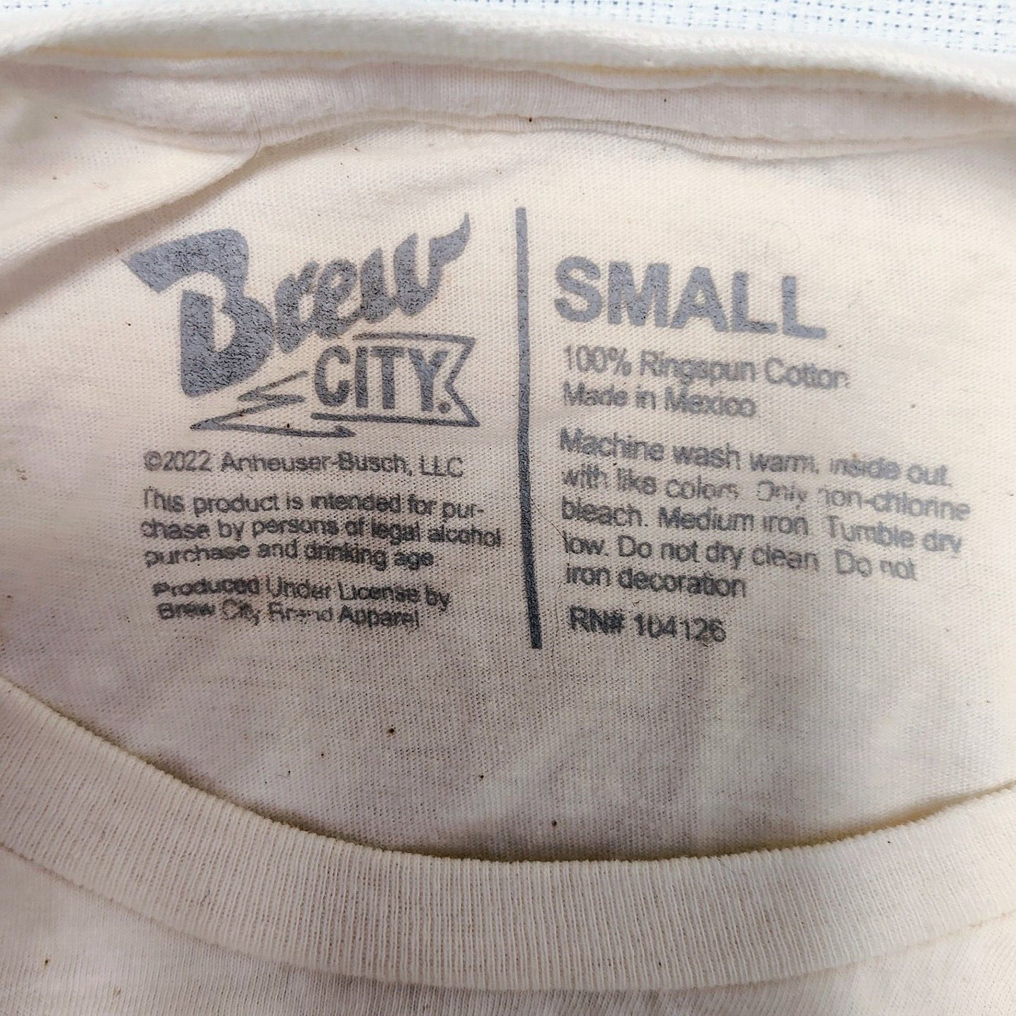Brew City Busch Light Brewed for Fisherman Trout Fishing Label T-shirt (S) *FLAW