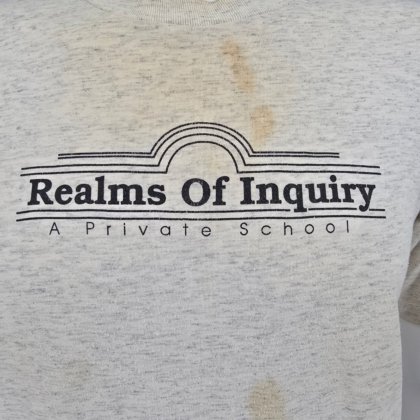 Distressed Vintage 1990s Realms of Inquiry School Taylorsville Utah T-Shirt (L)