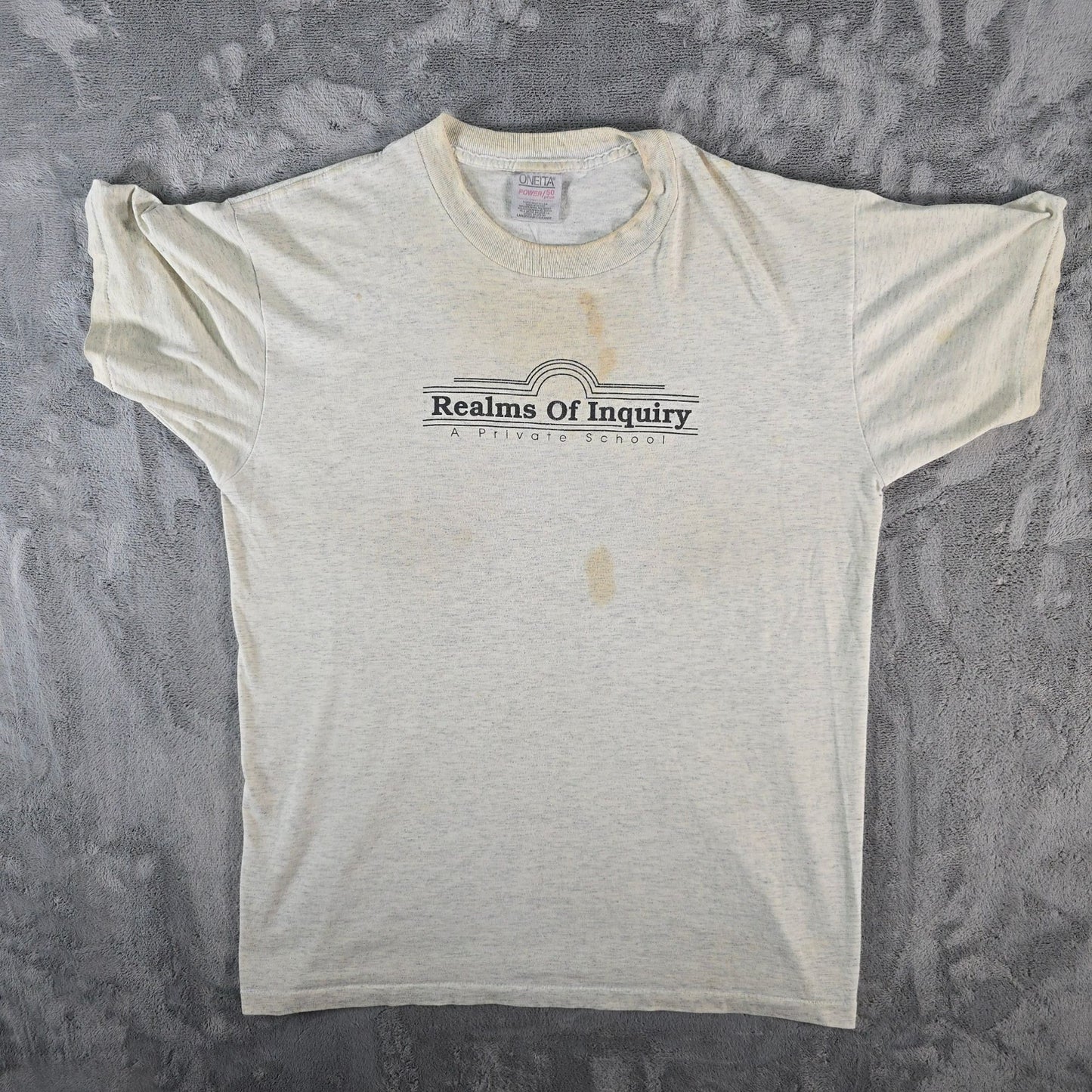 Distressed Vintage 1990s Realms of Inquiry School Taylorsville Utah T-Shirt (L)