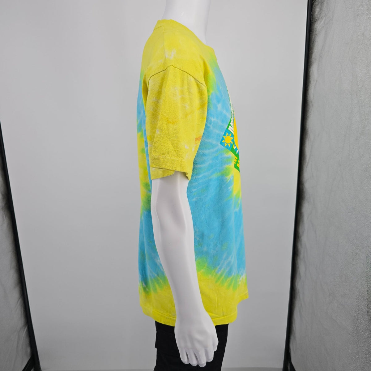 Vintage 1990s Tie-Dye Midsummer Fest Summer Celebration Sun/Moon T-Shirt (L/XL)