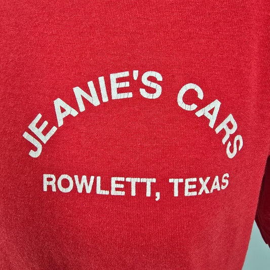 Vintage 1990s Screen Stars Best Jeanie's Cars Rowlett Texas T-Shirt (XL)