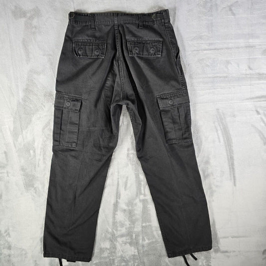 2010s Rothco B.D.U. Mens Black Military Style Tactical Cargo Pants (32x29)