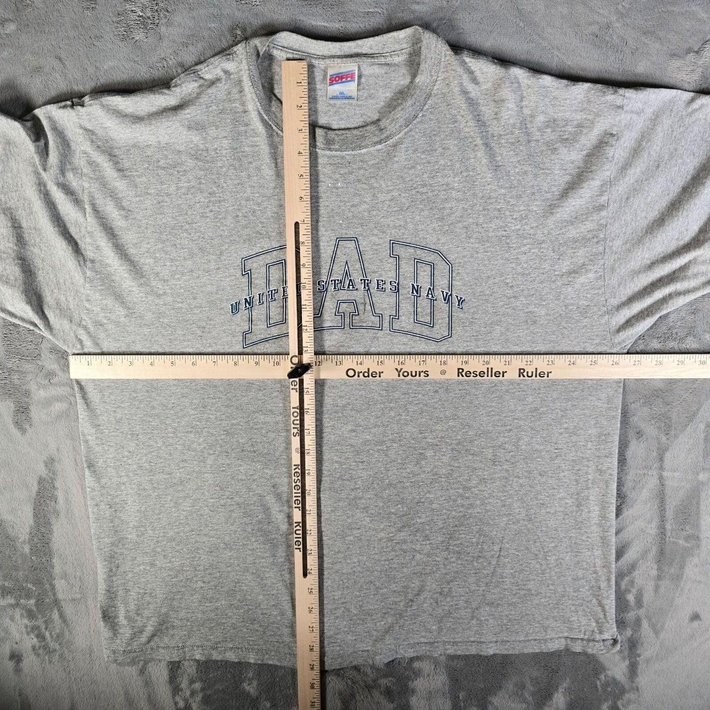 Vintage Y2K Soffe "United States Navy Dad" Heather Gray T-Shirt (2XL/3XL)