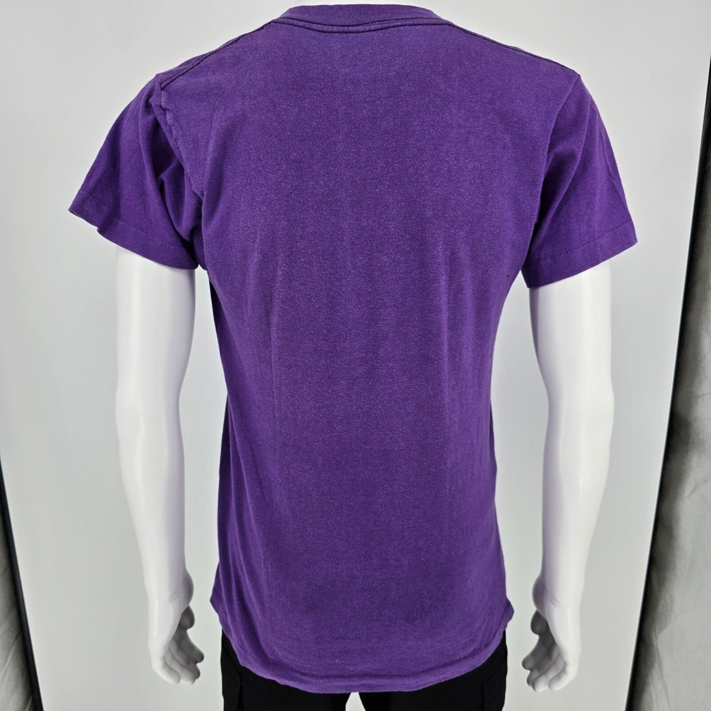 Distressed Vintage 1980s BVD Blank Faded Purple Selvedge Pocket T-Shirt (S/M)