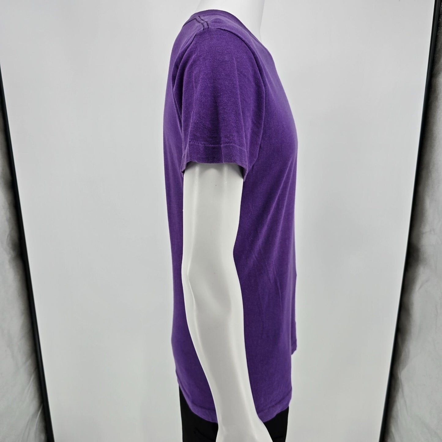 Distressed Vintage 1980s BVD Blank Faded Purple Selvedge Pocket T-Shirt (S/M)