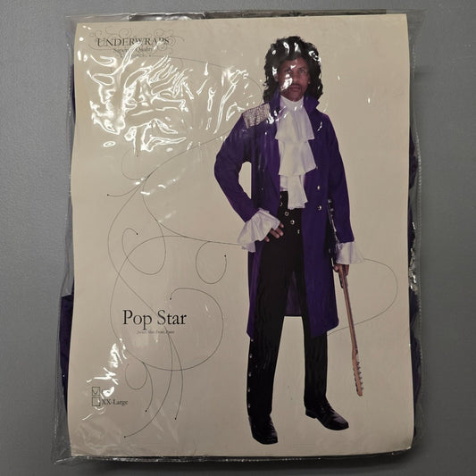 NWOT Underwraps Adult Purple Pop Star Halloween Costume (One Size)