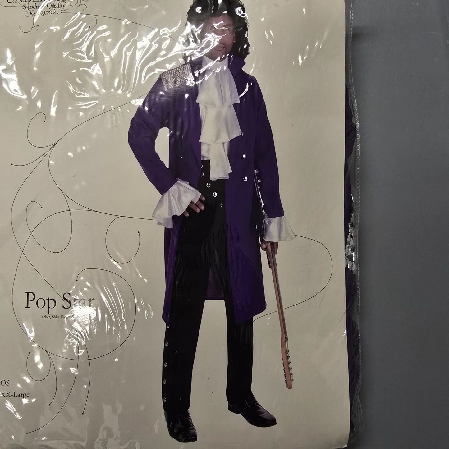 NWOT Underwraps Adult Purple Pop Star Halloween Costume (One Size)