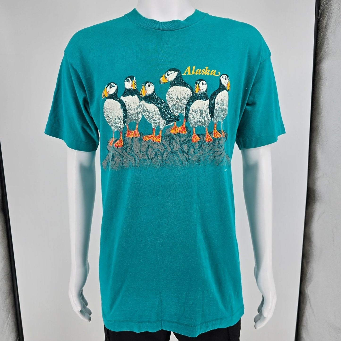 Vintage 1993 G.P. North Alaska Puffins Made in USA Single Stitch T-Shirt (L)