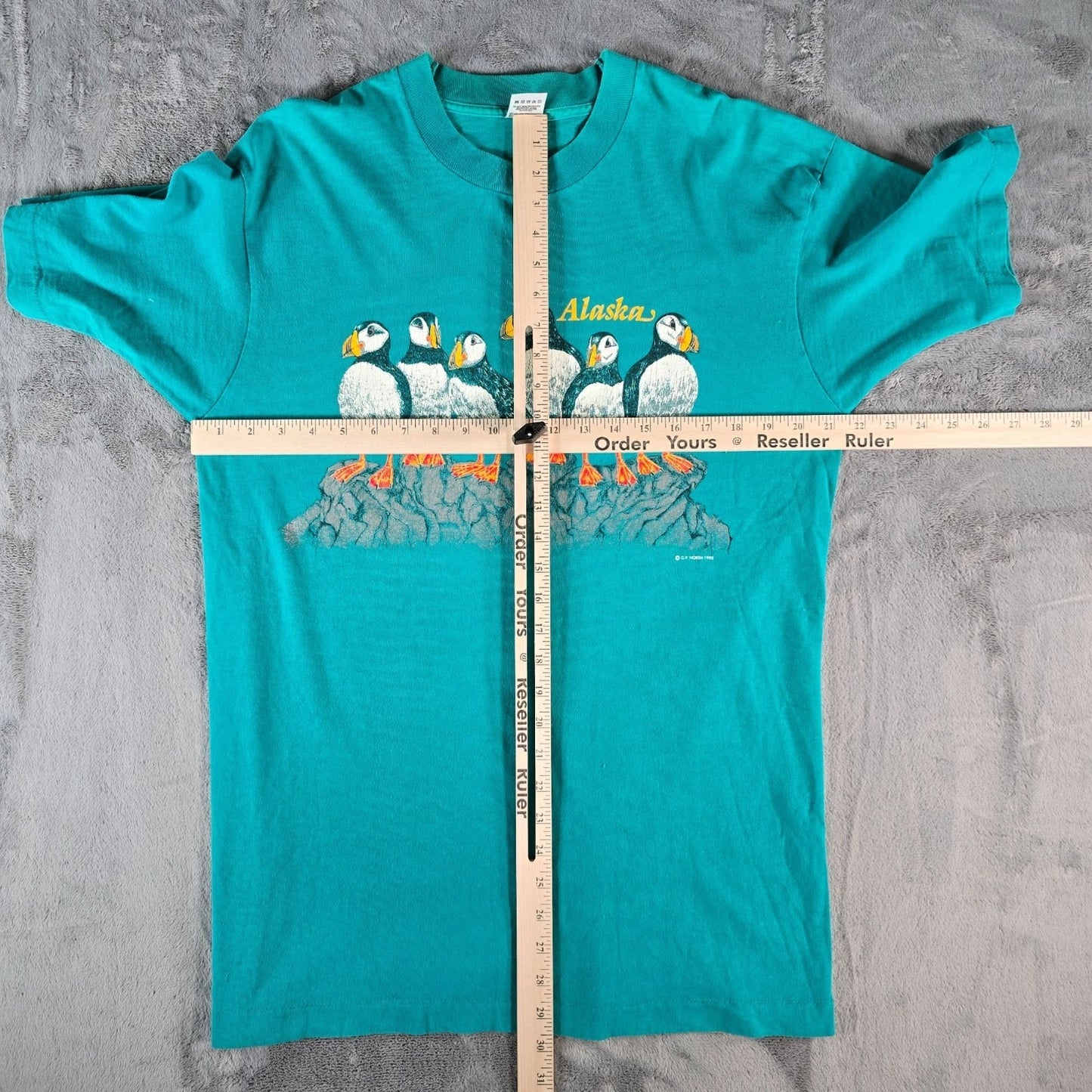 Vintage 1993 G.P. North Alaska Puffins Made in USA Single Stitch T-Shirt (L)