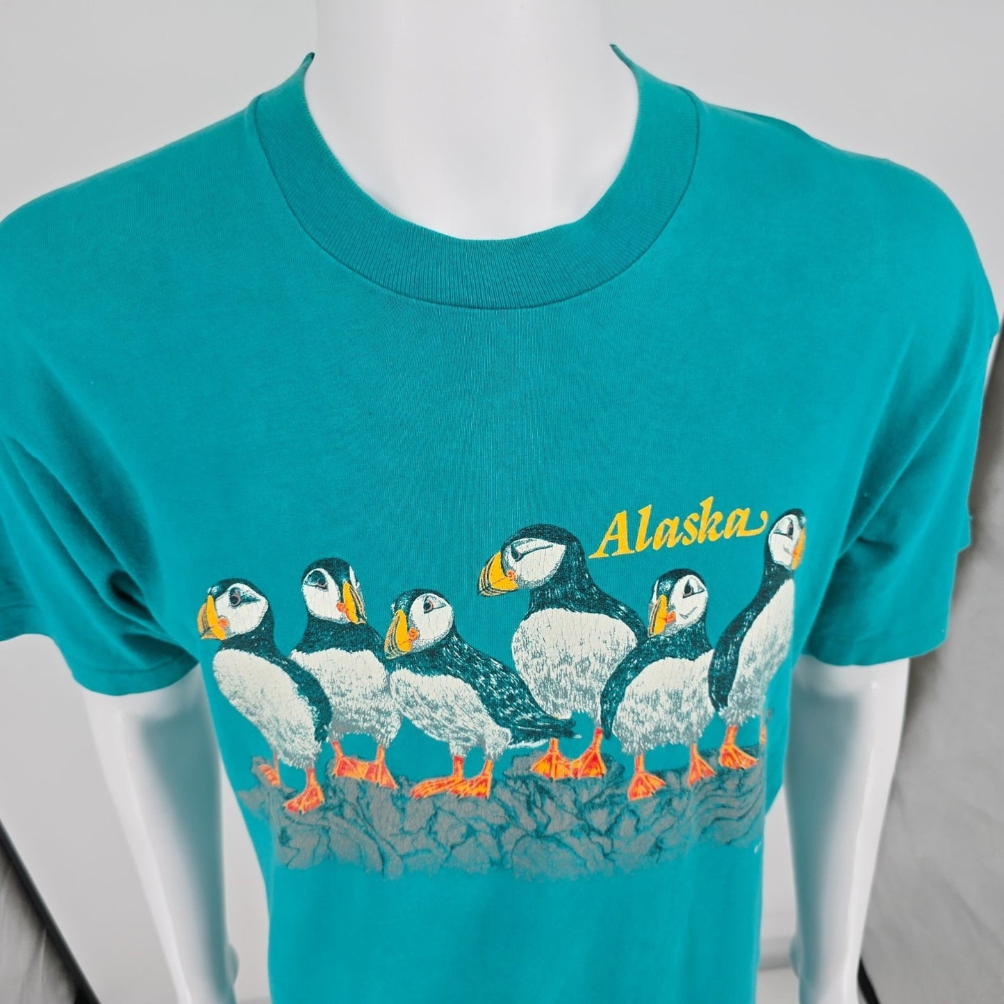 Vintage 1993 G.P. North Alaska Puffins Made in USA Single Stitch T-Shirt (L)