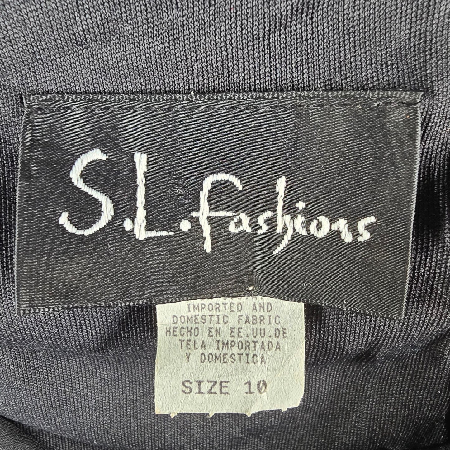 Vintage Y2K S.L. Fashions Made in USA Black Scalloped Hem Cocktail Dress (8/M)