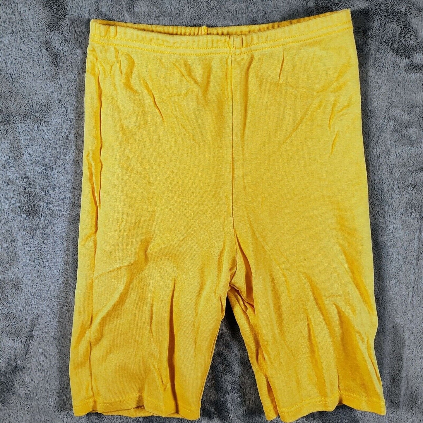 Vintage 1980s/1990s Made in USA Yellow Simply Basic Lycra Blend Shorts (Small)