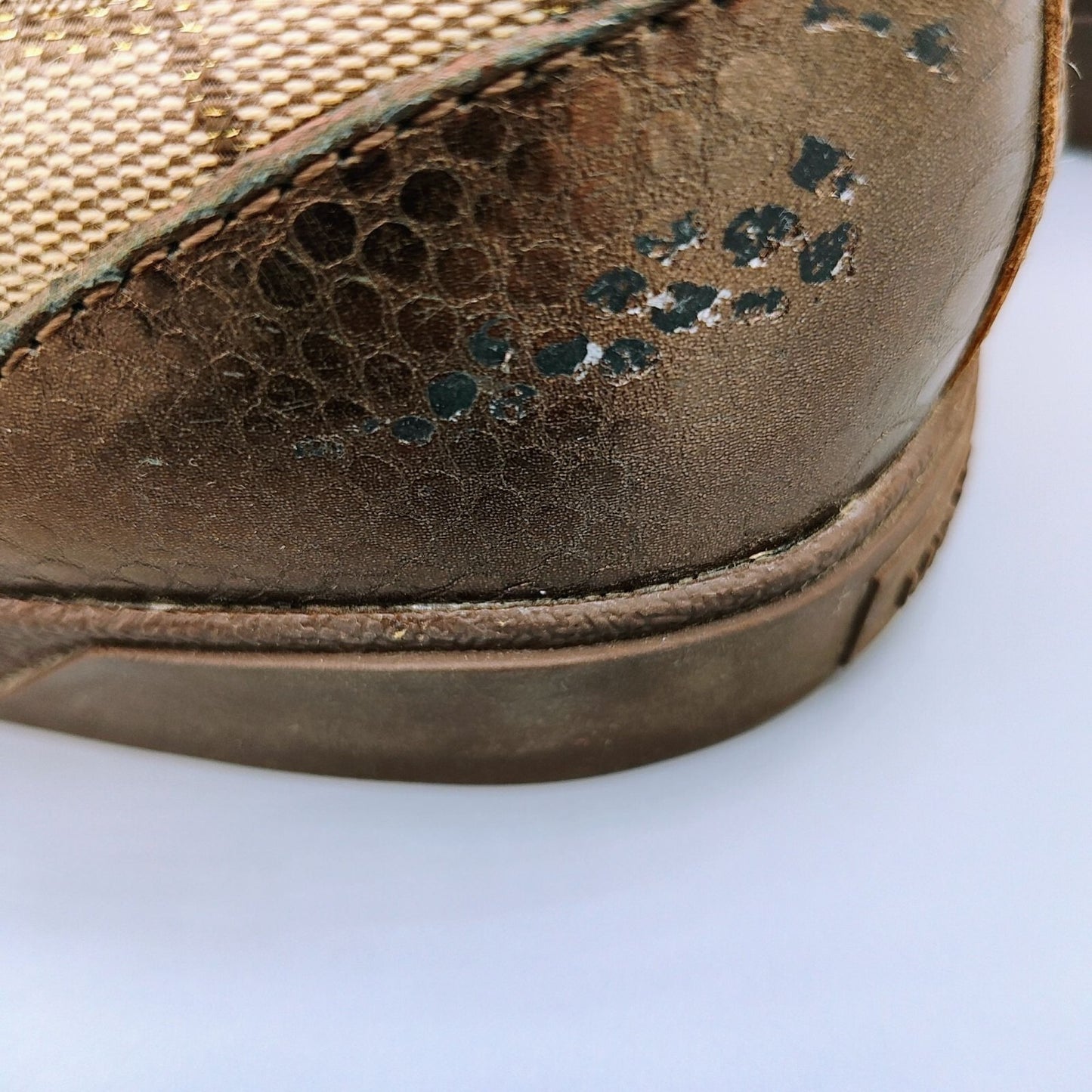 Michael Kors Women's Bronze/Tan Monogram Leather and Canvas Sneakers (Size 10M)
