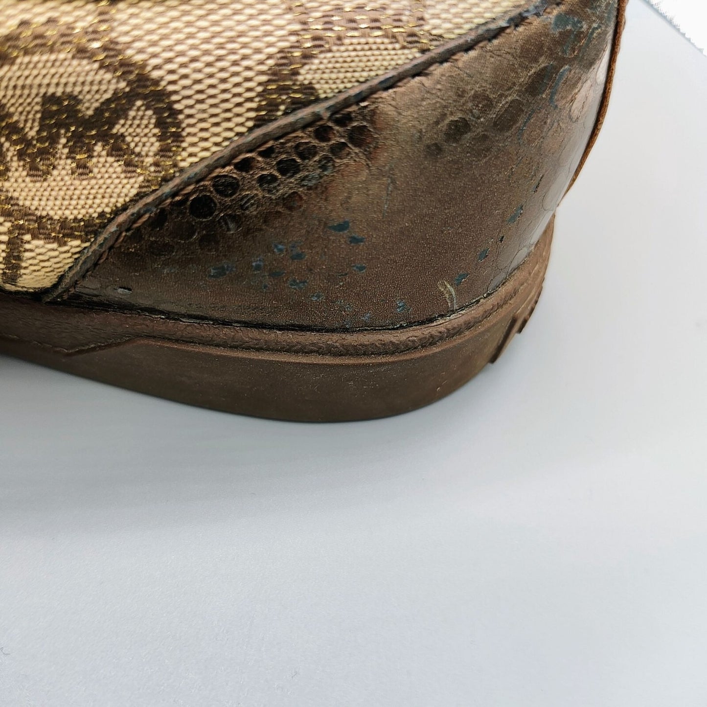 Michael Kors Women's Bronze/Tan Monogram Leather and Canvas Sneakers (Size 10M)