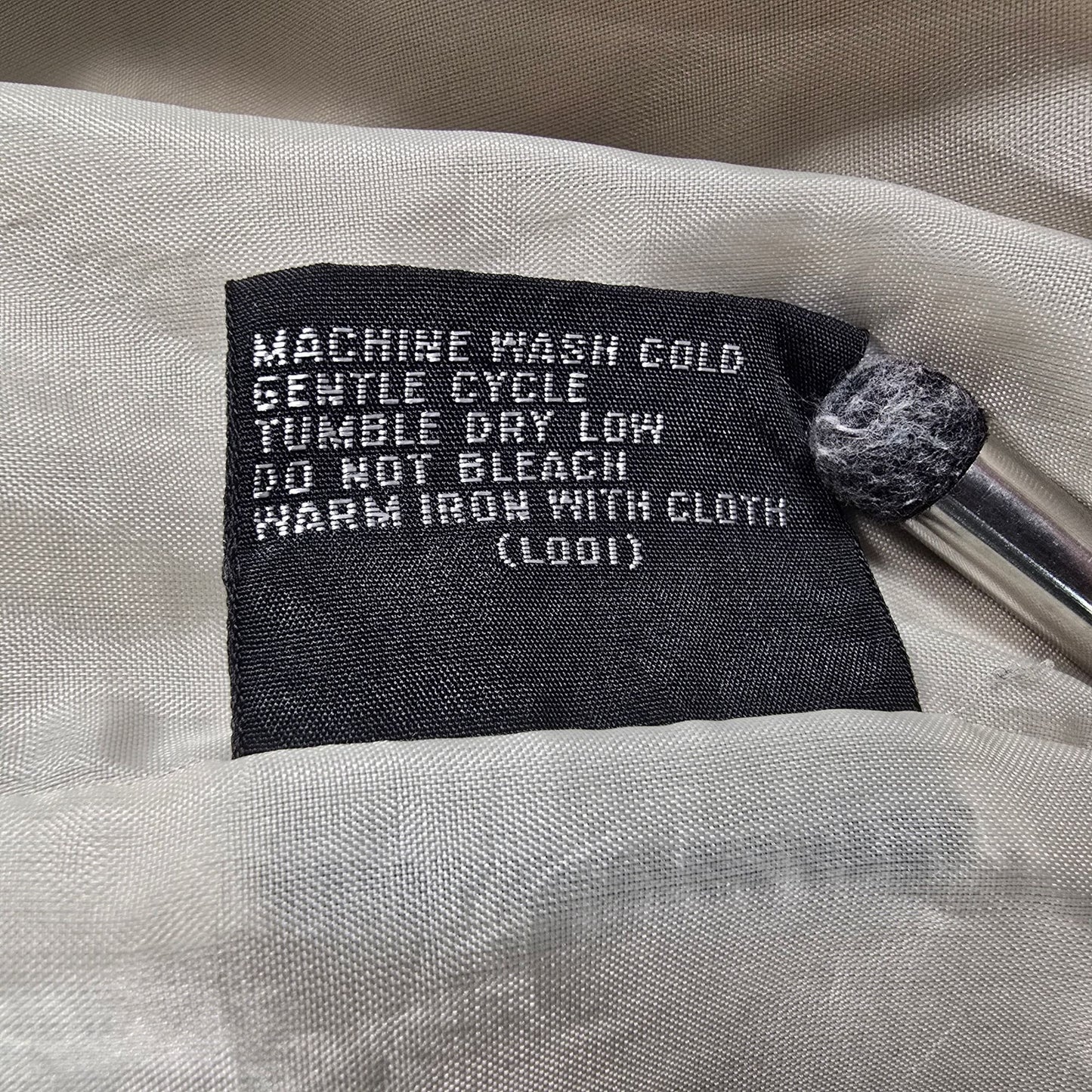 Vintage 1980s Members Only Zip-Front Beige Polycotton Racer Jacket (XL)