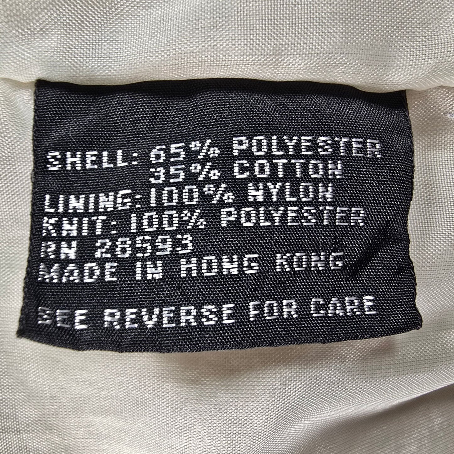 Vintage 1980s Members Only Zip-Front Beige Polycotton Racer Jacket (XL)