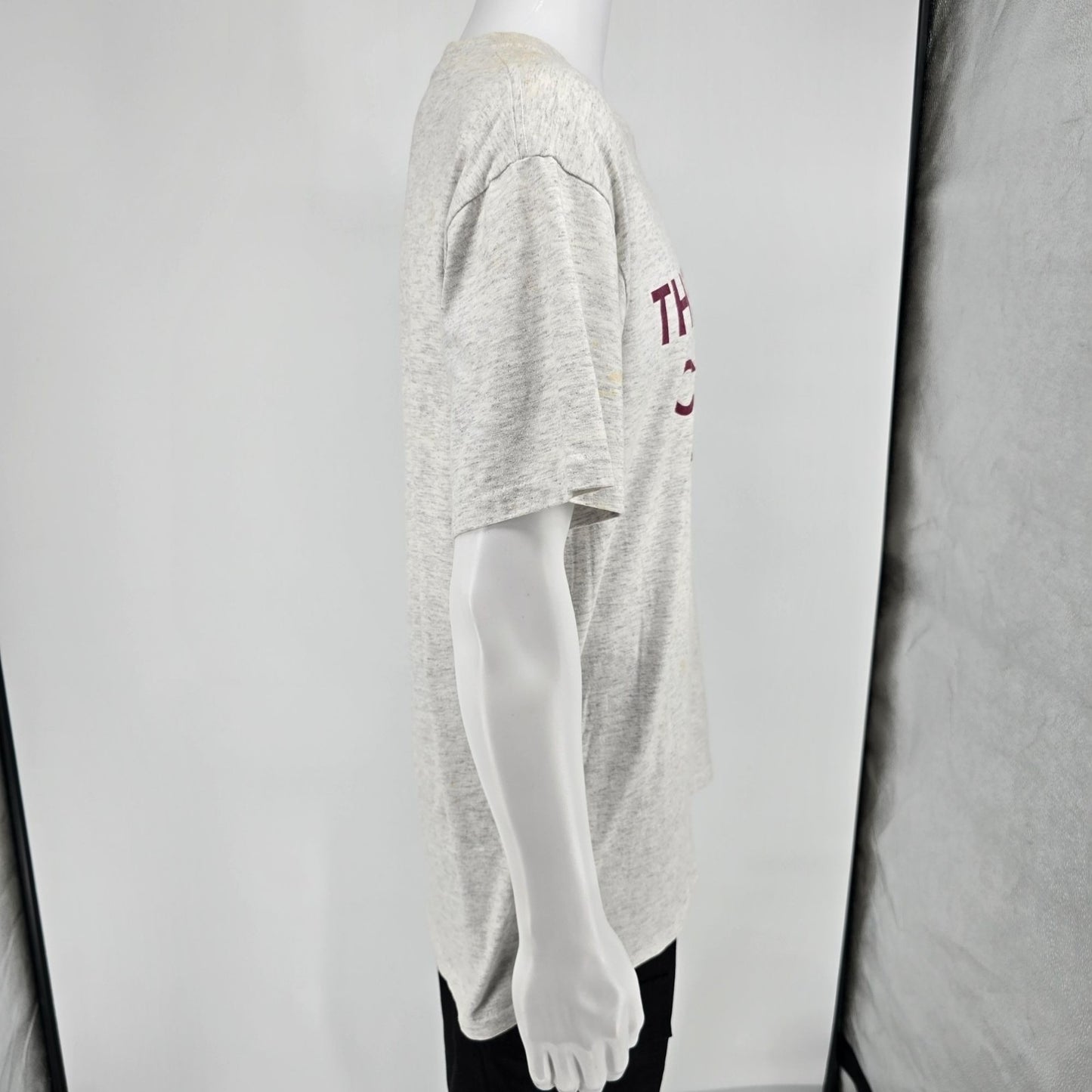 Distressed 1990s Oneita "There's No Crying in Baseball" Gray T-Shirt (XL)