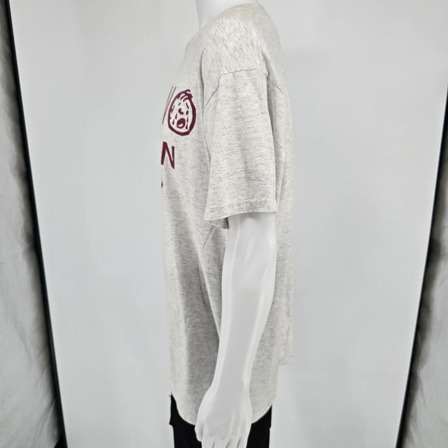 Distressed 1990s Oneita "There's No Crying in Baseball" Gray T-Shirt (XL)
