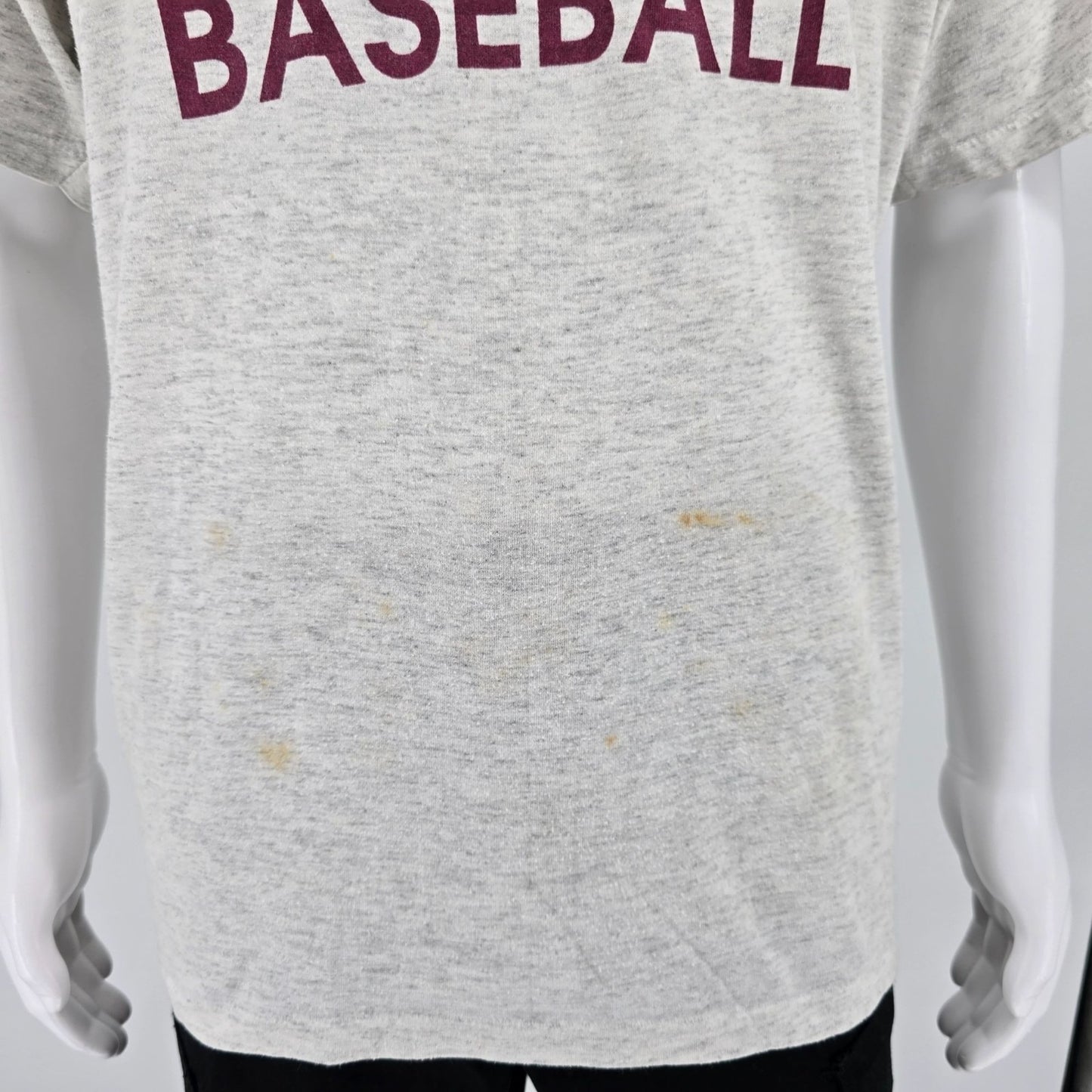 Distressed 1990s Oneita "There's No Crying in Baseball" Gray T-Shirt (XL)
