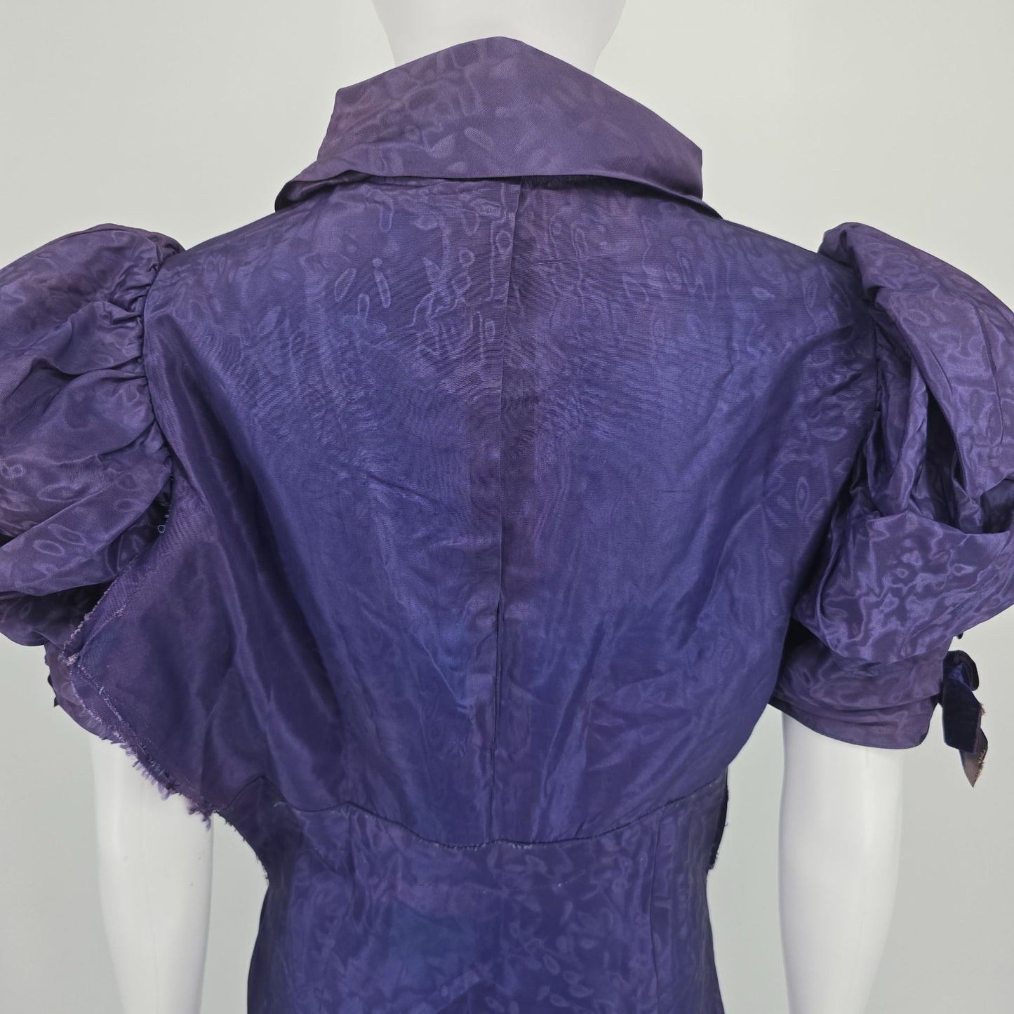 Vintage 1930s Royal Purple Moire Taffeta Evening Gown Dress (M) *Damaged