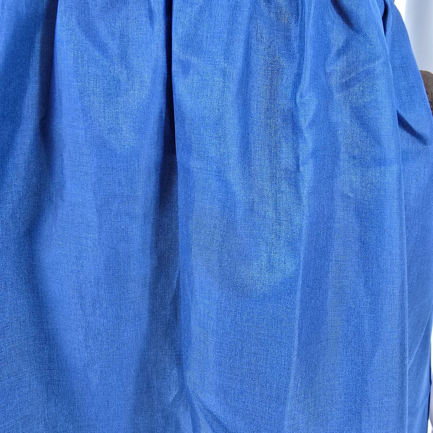 Vintage 1970s Navy Blue Rhinestone Trim Spaghetti Strap Party Dress (XS)