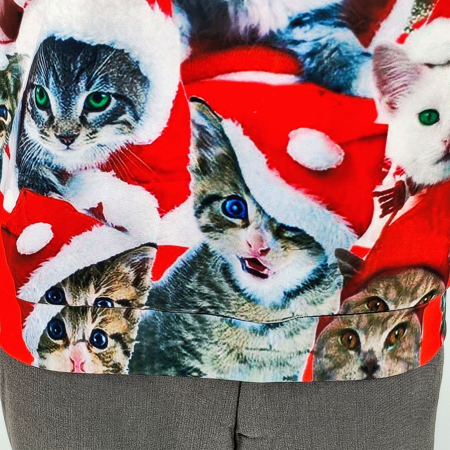 PIZOFF Mens All Over Cat Print Long Sleeve Crewneck Christmas Sweatshirt (Small)