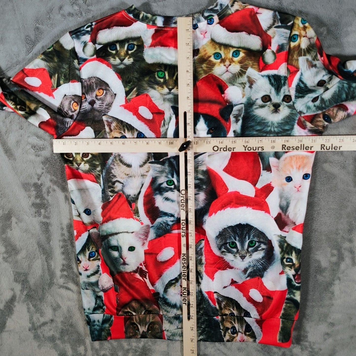 PIZOFF Mens All Over Cat Print Long Sleeve Crewneck Christmas Sweatshirt (Small)