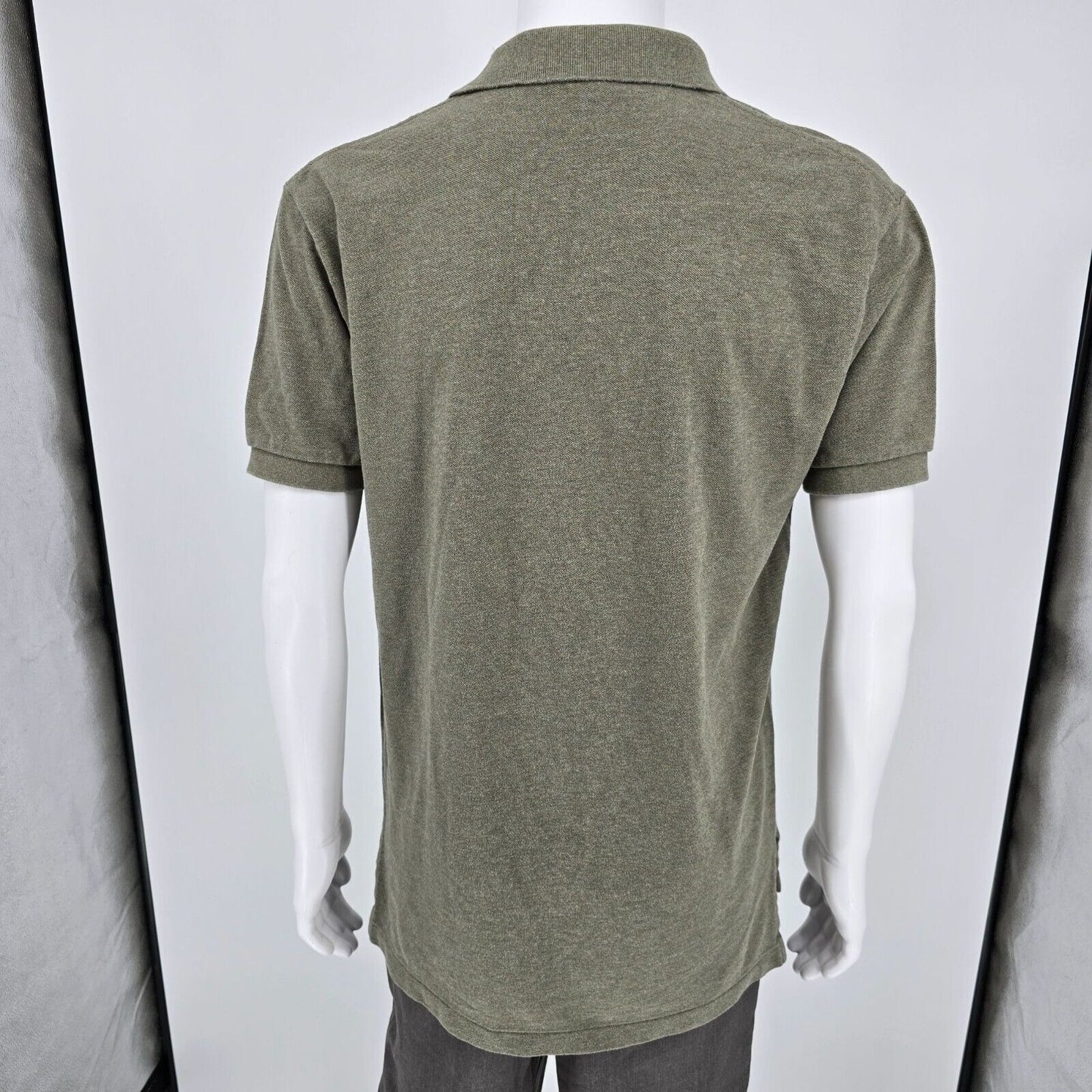 Vintage 1990s/Y2K Polo Ralph Lauren Olive Green Cotton Polo Shirt (Medium)