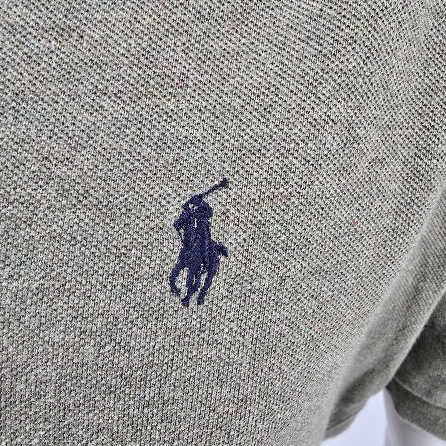 Vintage 1990s/Y2K Polo Ralph Lauren Olive Green Cotton Polo Shirt (Medium)