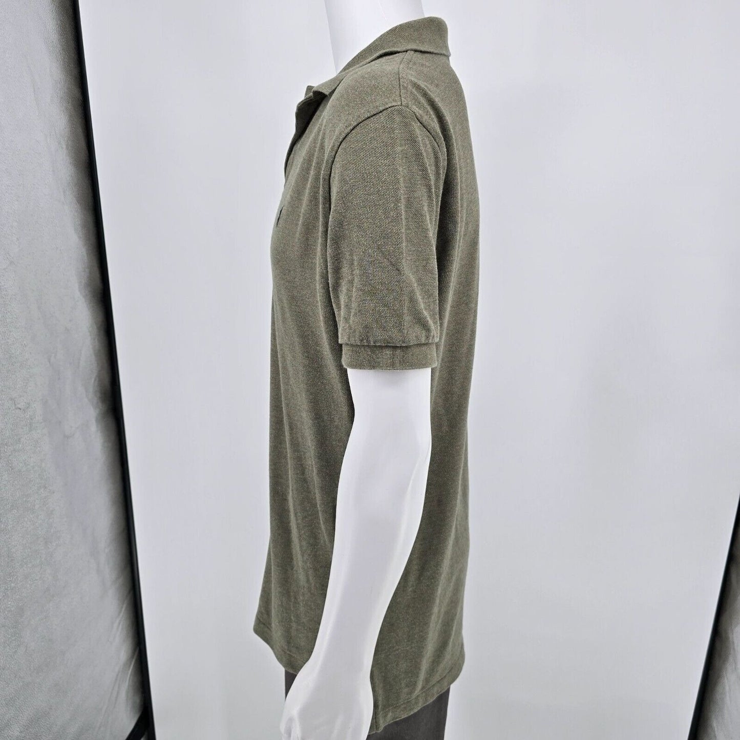 Vintage 1990s/Y2K Polo Ralph Lauren Olive Green Cotton Polo Shirt (Medium)