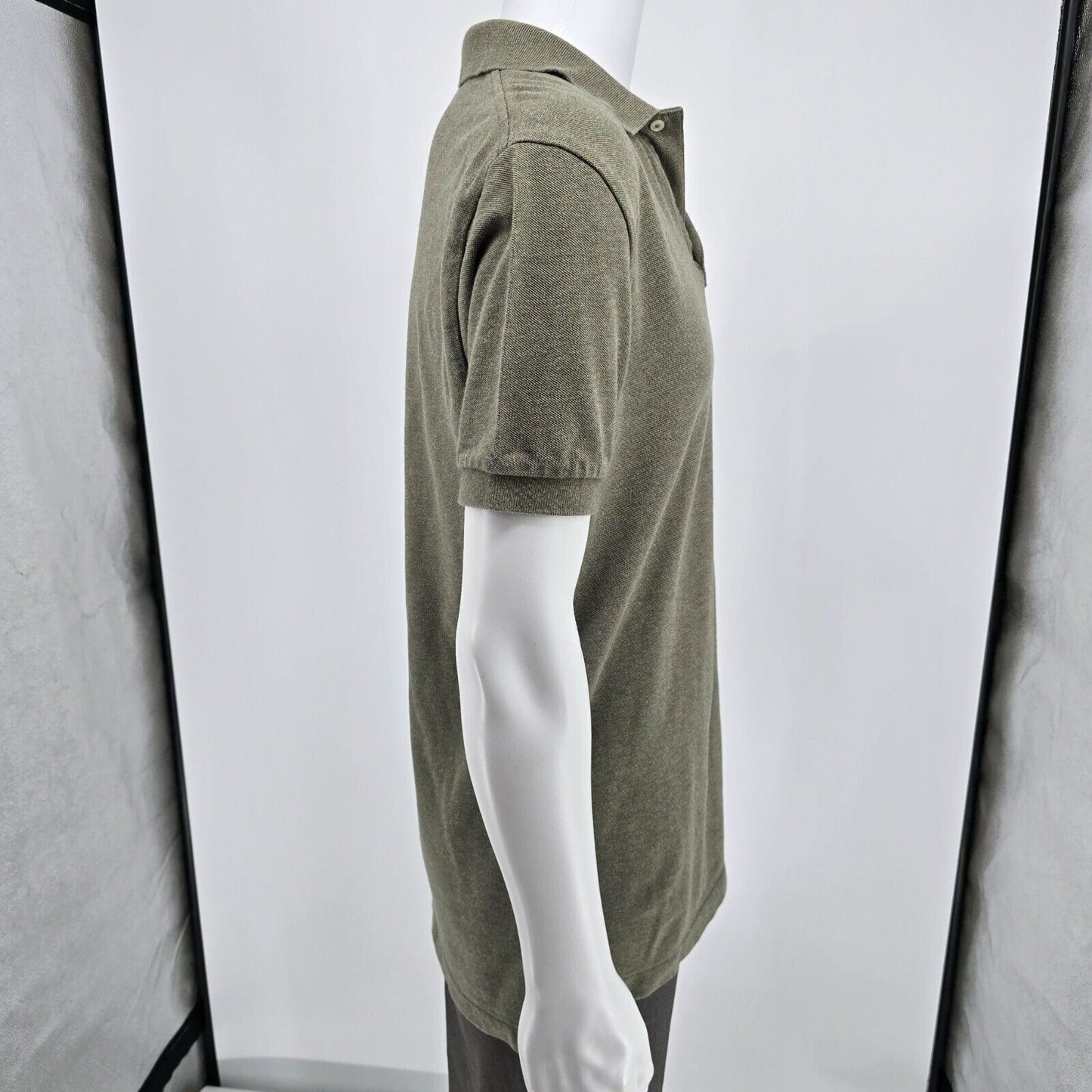 Vintage 1990s/Y2K Polo Ralph Lauren Olive Green Cotton Polo Shirt (Medium)