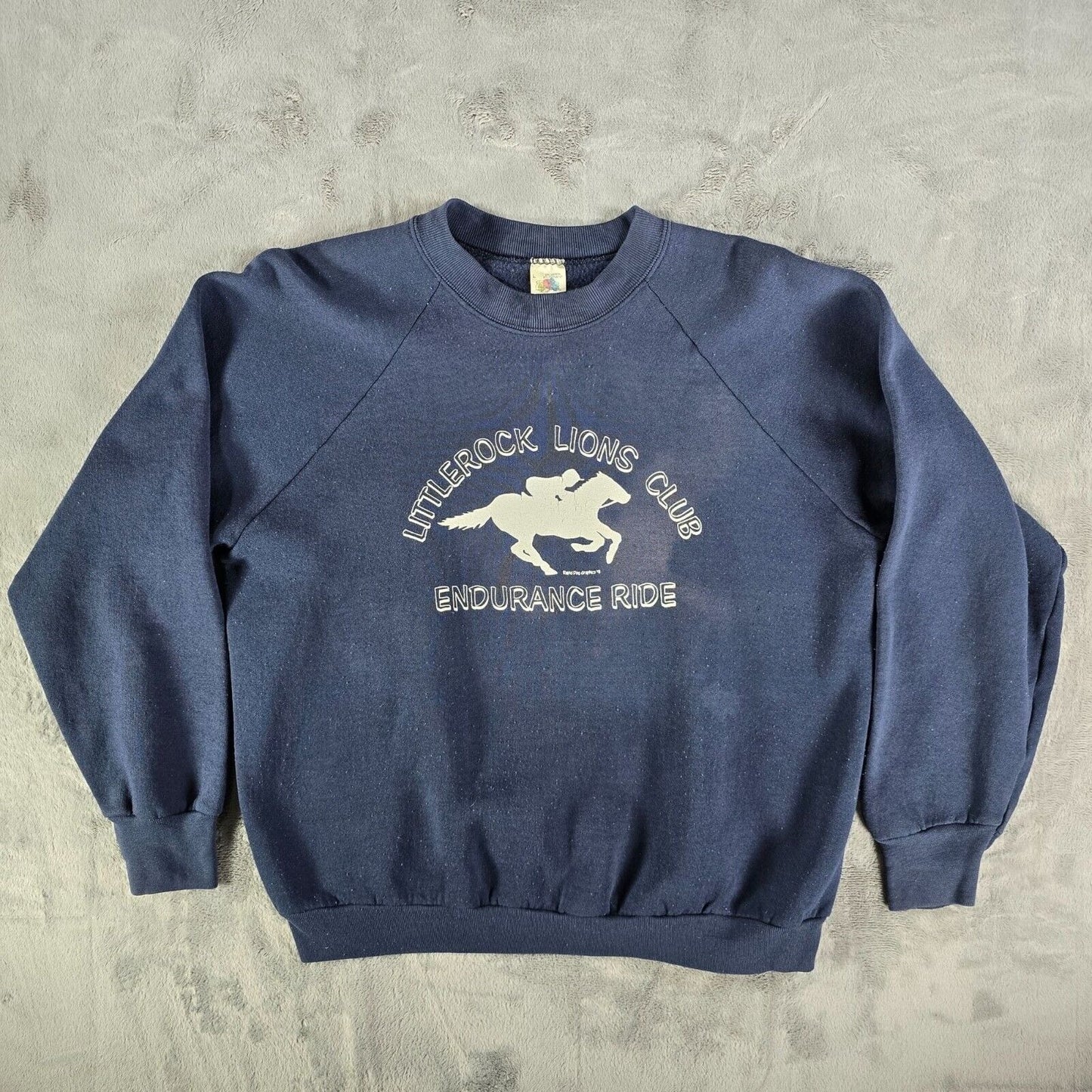 Vintage 1989 Made in USA Littlerock Lions Club Endurance Ride Sweatshirt (M)