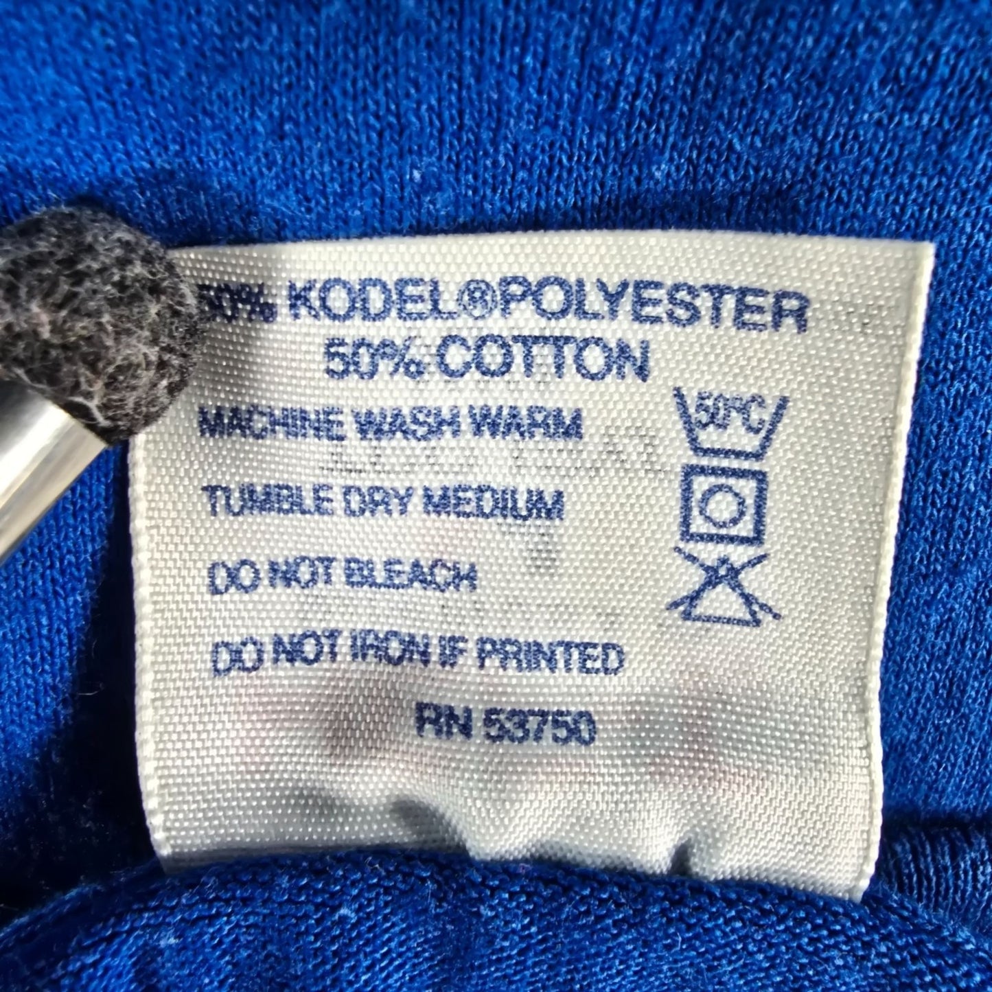 Vintage 1980s Heft-T by Tee Jays Single Stitch Blank Royal Blue T-Shirt (XL)