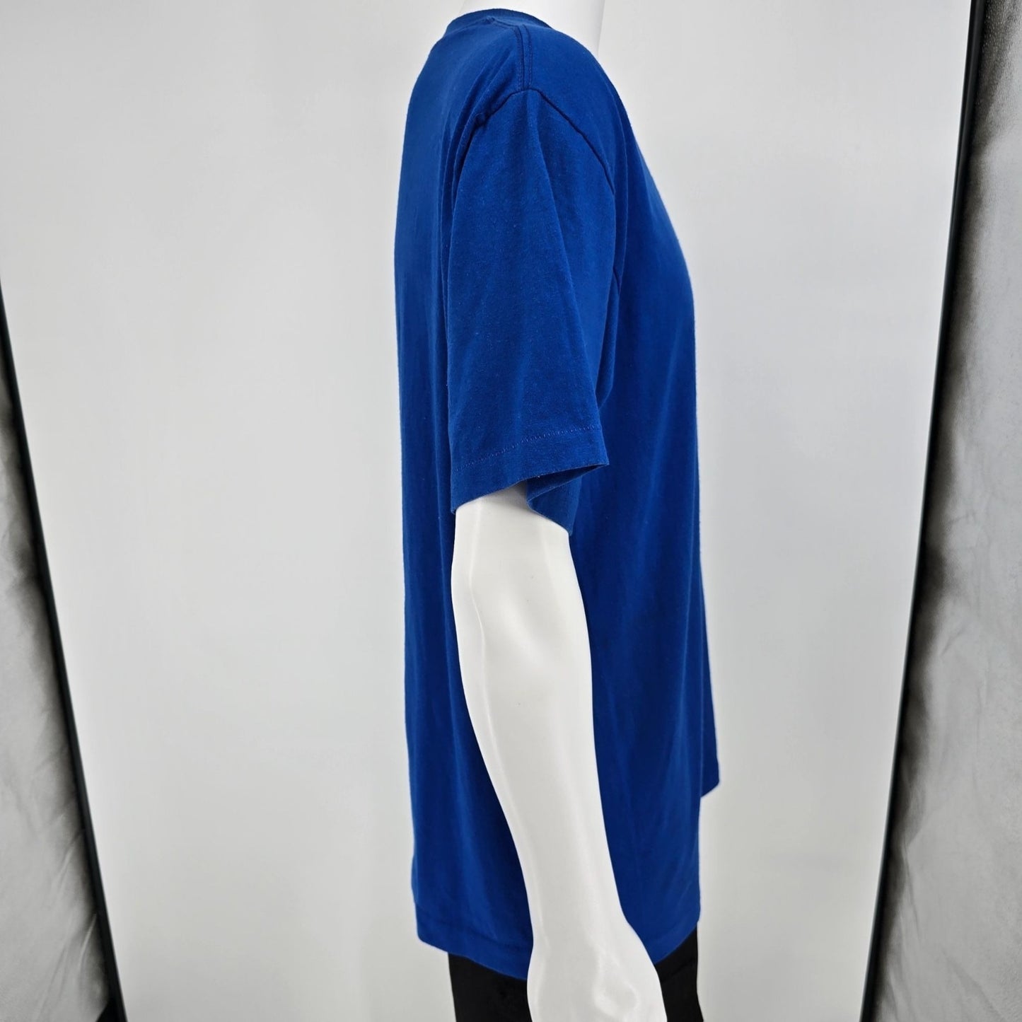 Vintage 1980s Heft-T by Tee Jays Single Stitch Blank Royal Blue T-Shirt (XL)