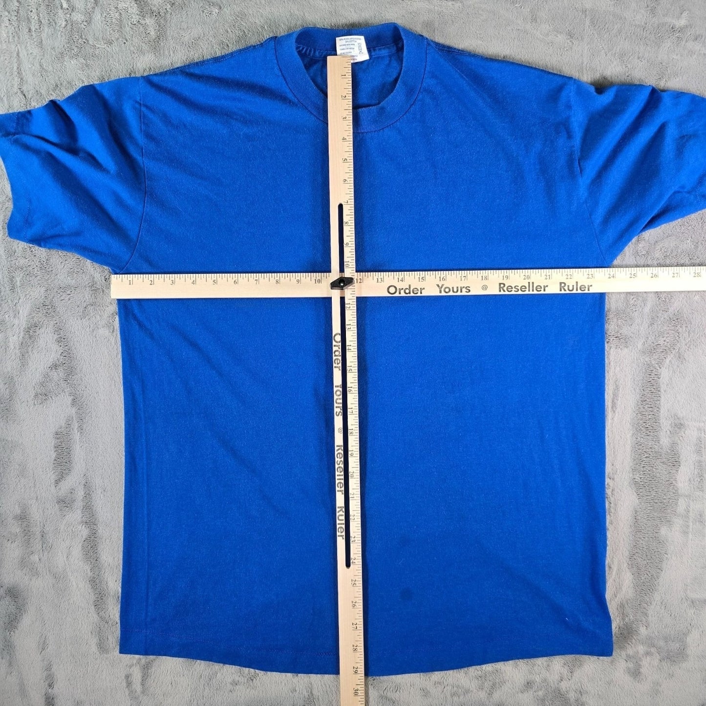 Vintage 1980s Heft-T by Tee Jays Single Stitch Blank Royal Blue T-Shirt (XL)