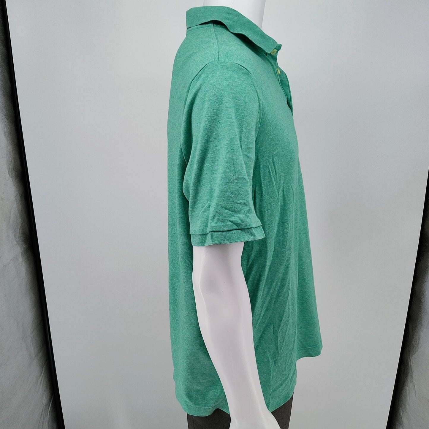 Polo Ralph Lauren Classic Fit Soft Touch Green Jersey Polo Blue Logo (Large)