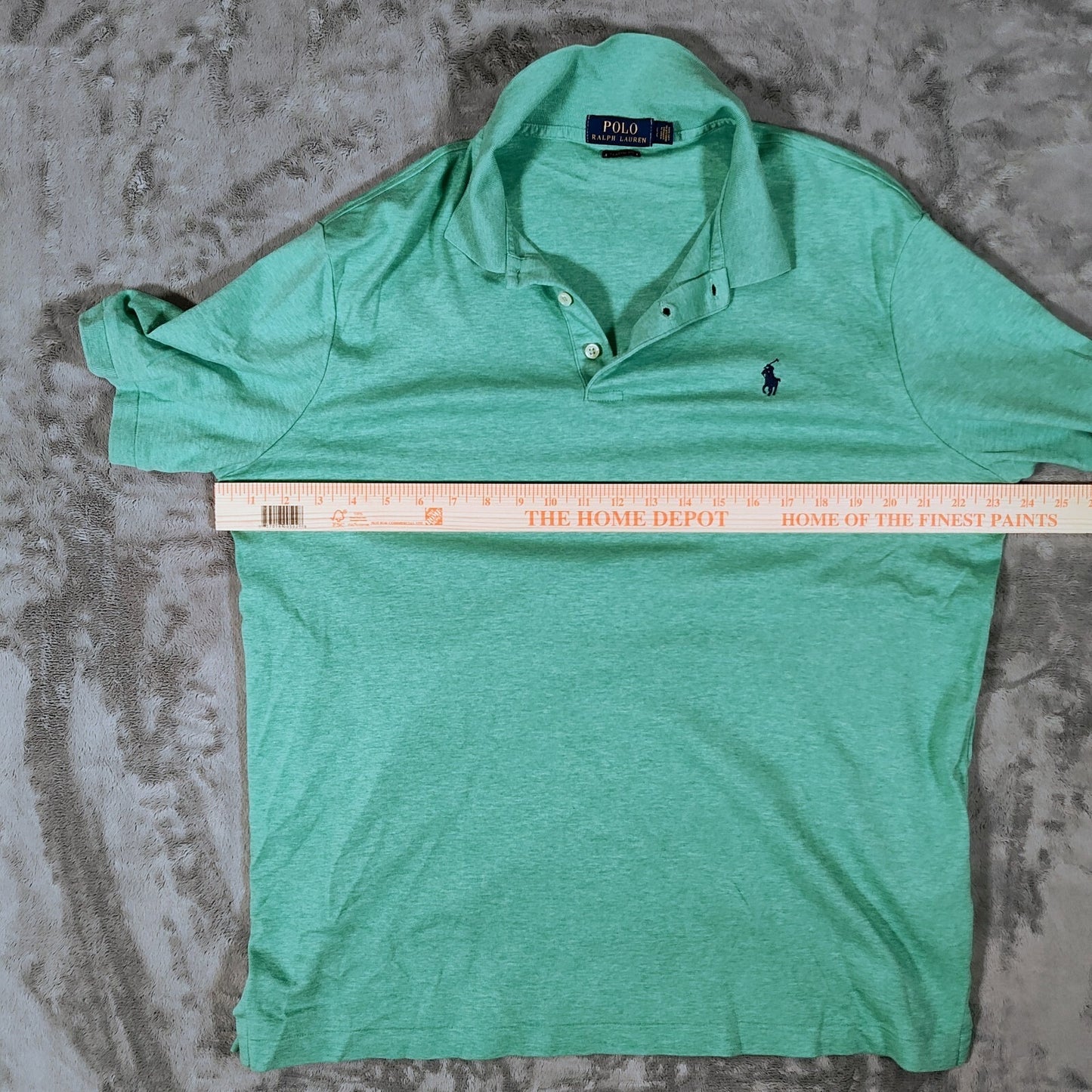 Polo Ralph Lauren Classic Fit Soft Touch Green Jersey Polo Blue Logo (Large)