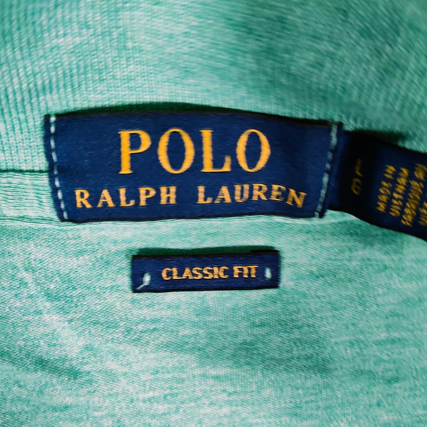 Polo Ralph Lauren Classic Fit Soft Touch Green Jersey Polo Blue Logo (Large)