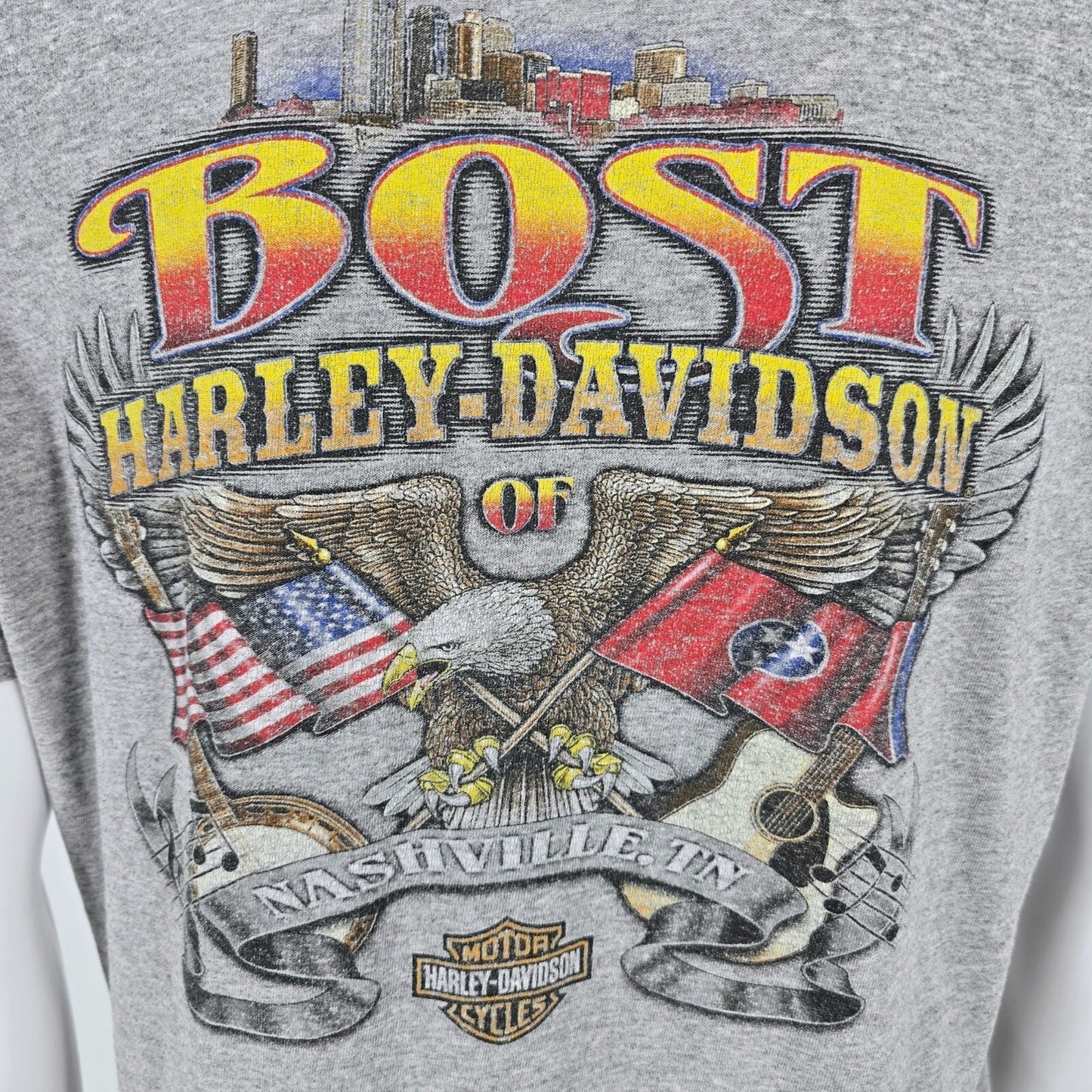 Harley-Davidson Motorcycles Bost Nashville, TN Graphic T-Shirt (L) *Flaws