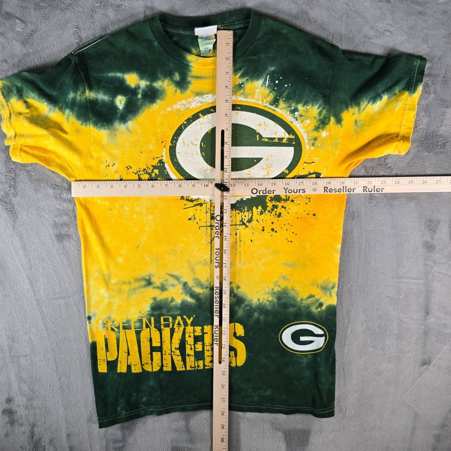 2010s NFL Team Apparel Green Bay Packers Tie-Dye Distressed Logo T-Shirt (M/L)