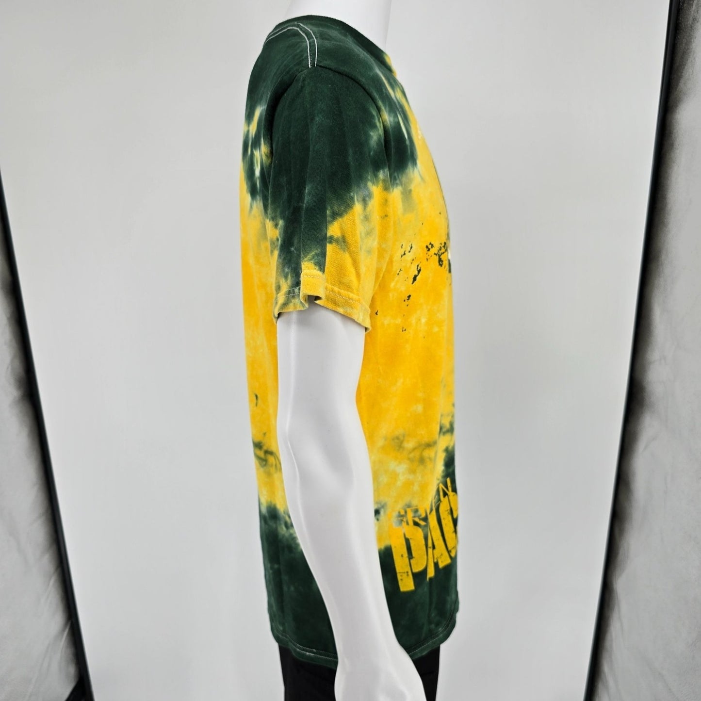 2010s NFL Team Apparel Green Bay Packers Tie-Dye Distressed Logo T-Shirt (M/L)