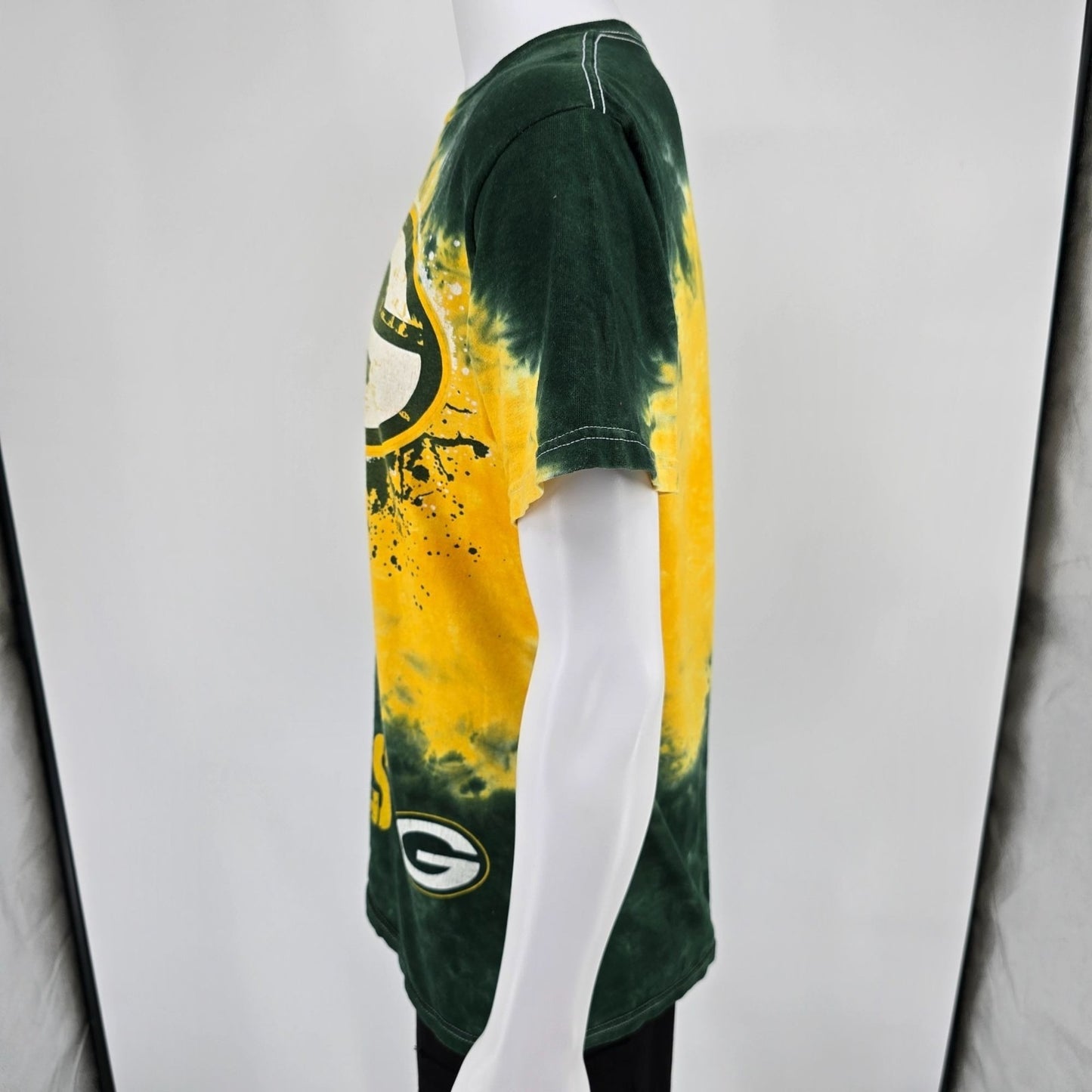 2010s NFL Team Apparel Green Bay Packers Tie-Dye Distressed Logo T-Shirt (M/L)