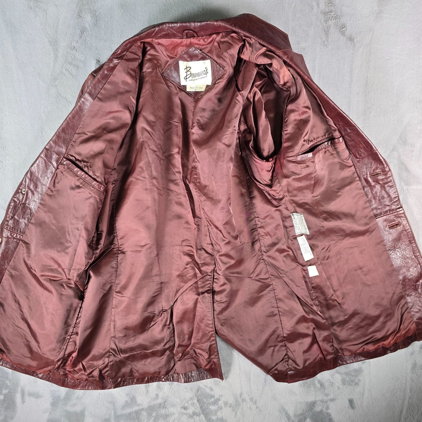 Vintage 1980s Berman's Oxblood Aniline Leather Sport Coat/Blazer Jacket (42)
