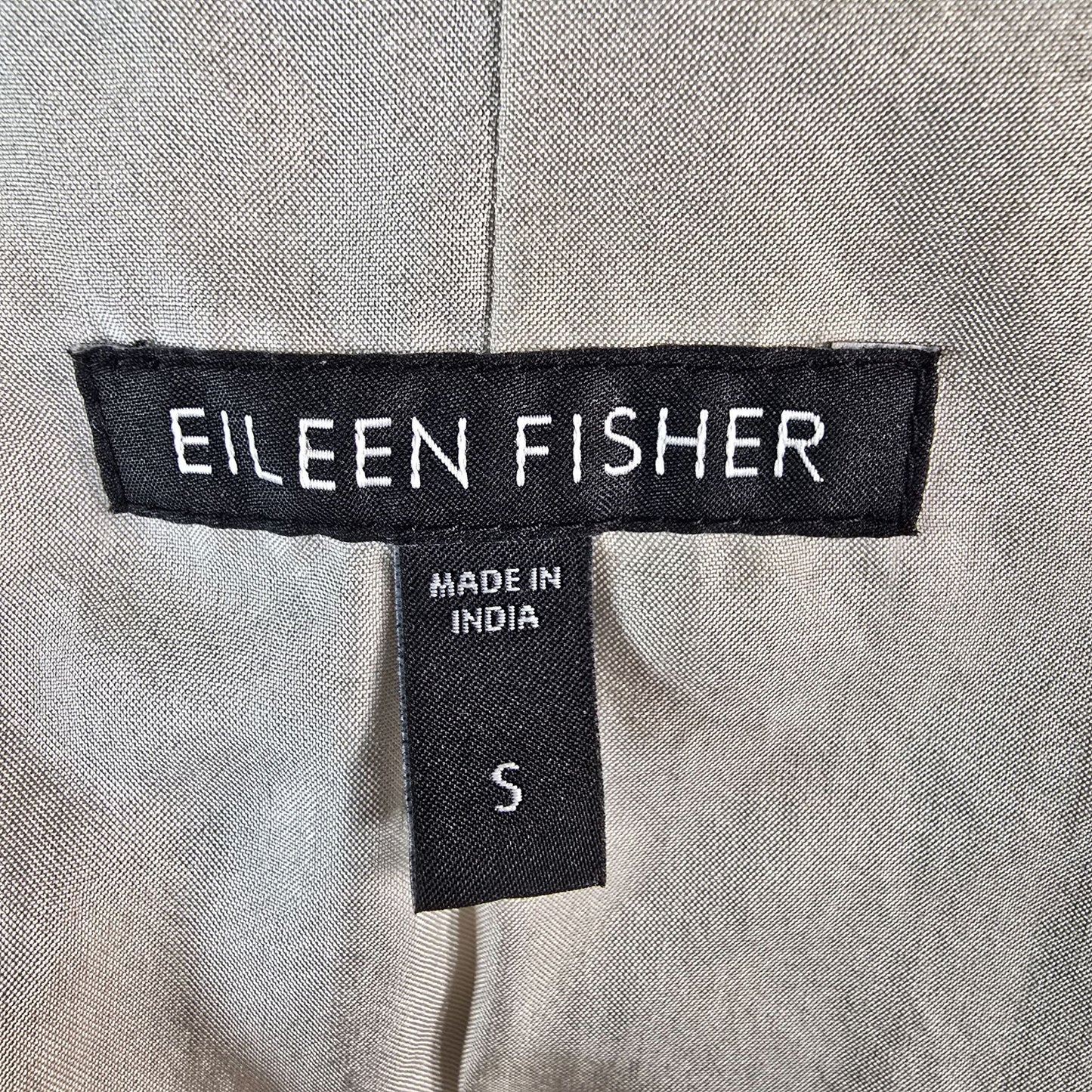 2010s Eileen Fisher Women's 100% Silk Crinkle Texture Open Front Jacket (S)