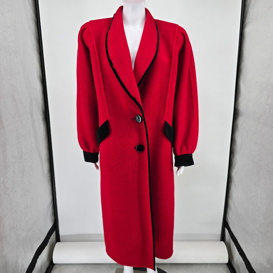 Vintage 1980s Armando Calò Firenze for Antonio de Pescara Oversized Red Coat (M)