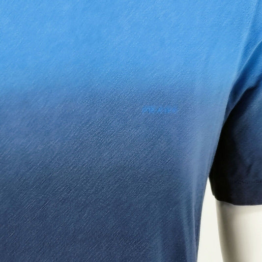 Prada Verfied Authentic Mens Crew Neck Blue Gradient Short-Sleve T-Shirt (Small)