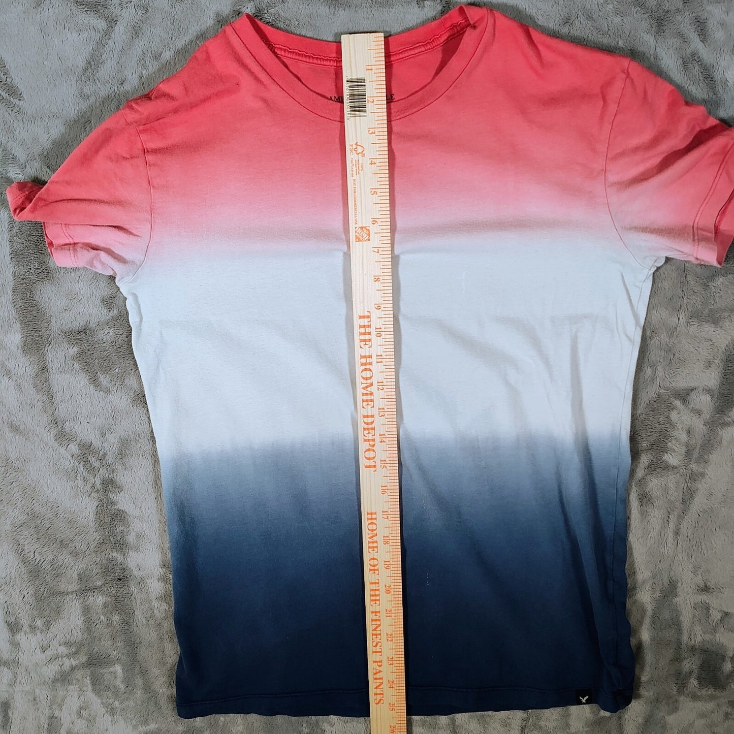 American Eagle Outfitters Men's Red, White,and Blue Hombre Flex T-Shirt (XS)